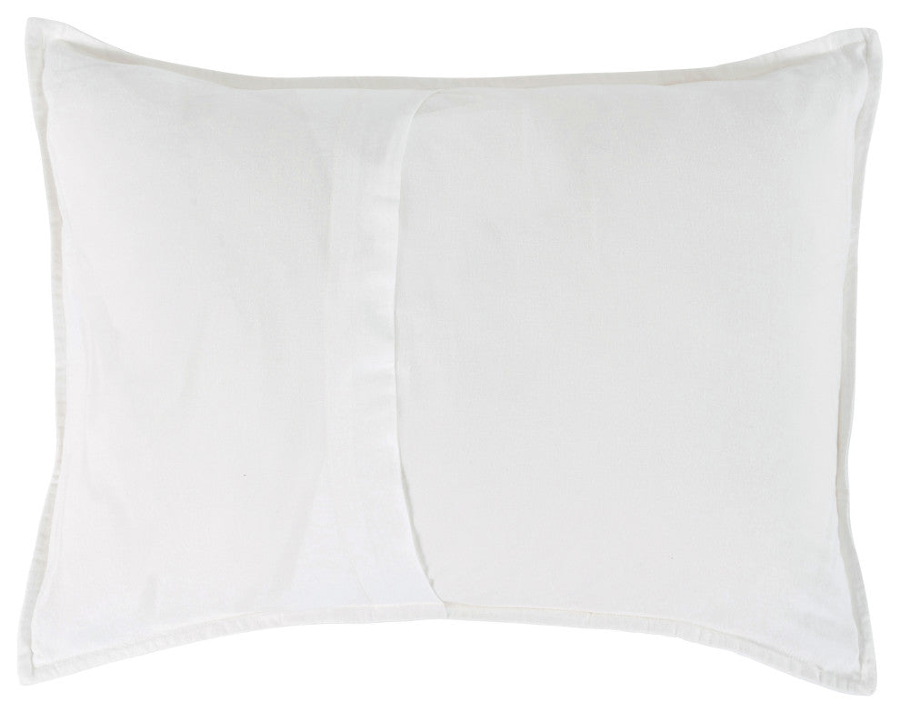Camille Linen Sham, White, Standard Size
