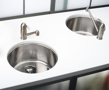 17" Undermount Single Bowl Kitchen/Bar/Prep Sink Round, 18 Gauge