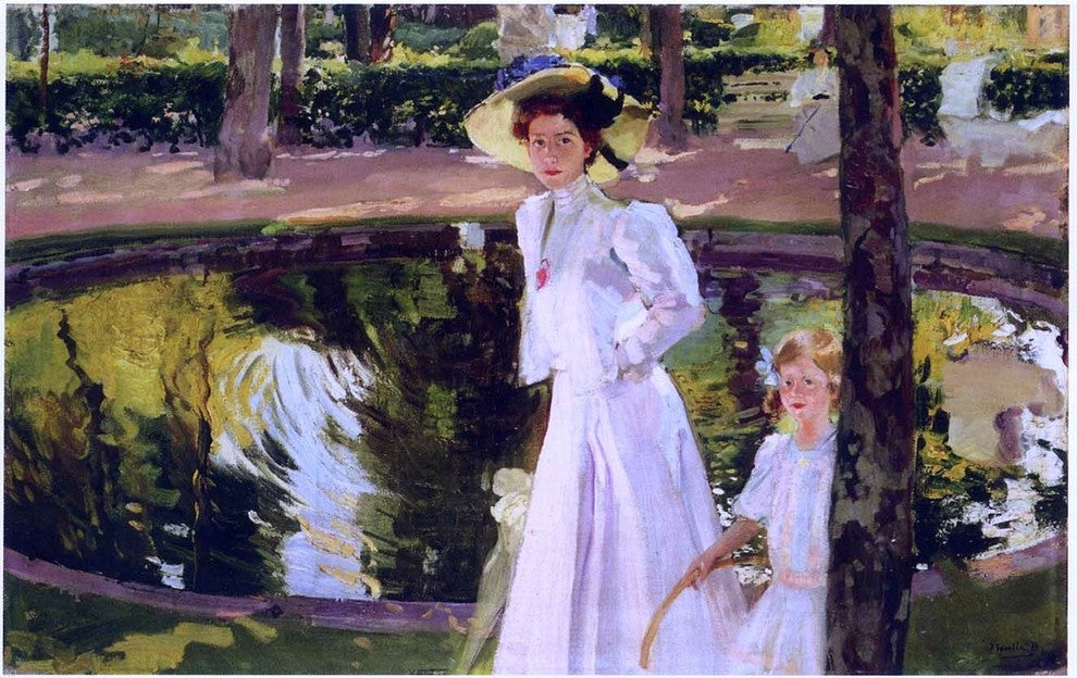 Joaquin Sorolla Y Bastida Marian in the Gardens la Granja Wall Decal