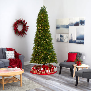 9' Virginia Spruce Faux Xmas Tree W/Multifunction Lights & Bendable Branches