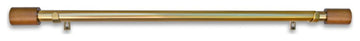 Linen Avenue Wood Cylinder Single Curtain Rod Set,66 to 120-Inch,Brass