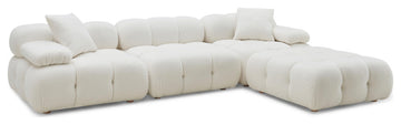 Calliope Cream Vegan Shearling 4-piece Modular Sectional Cream