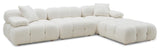 Calliope Cream Vegan Shearling 4-piece Modular Sectional Cream