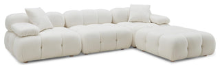 Calliope Cream Vegan Shearling 4-piece Modular Sectional Cream
