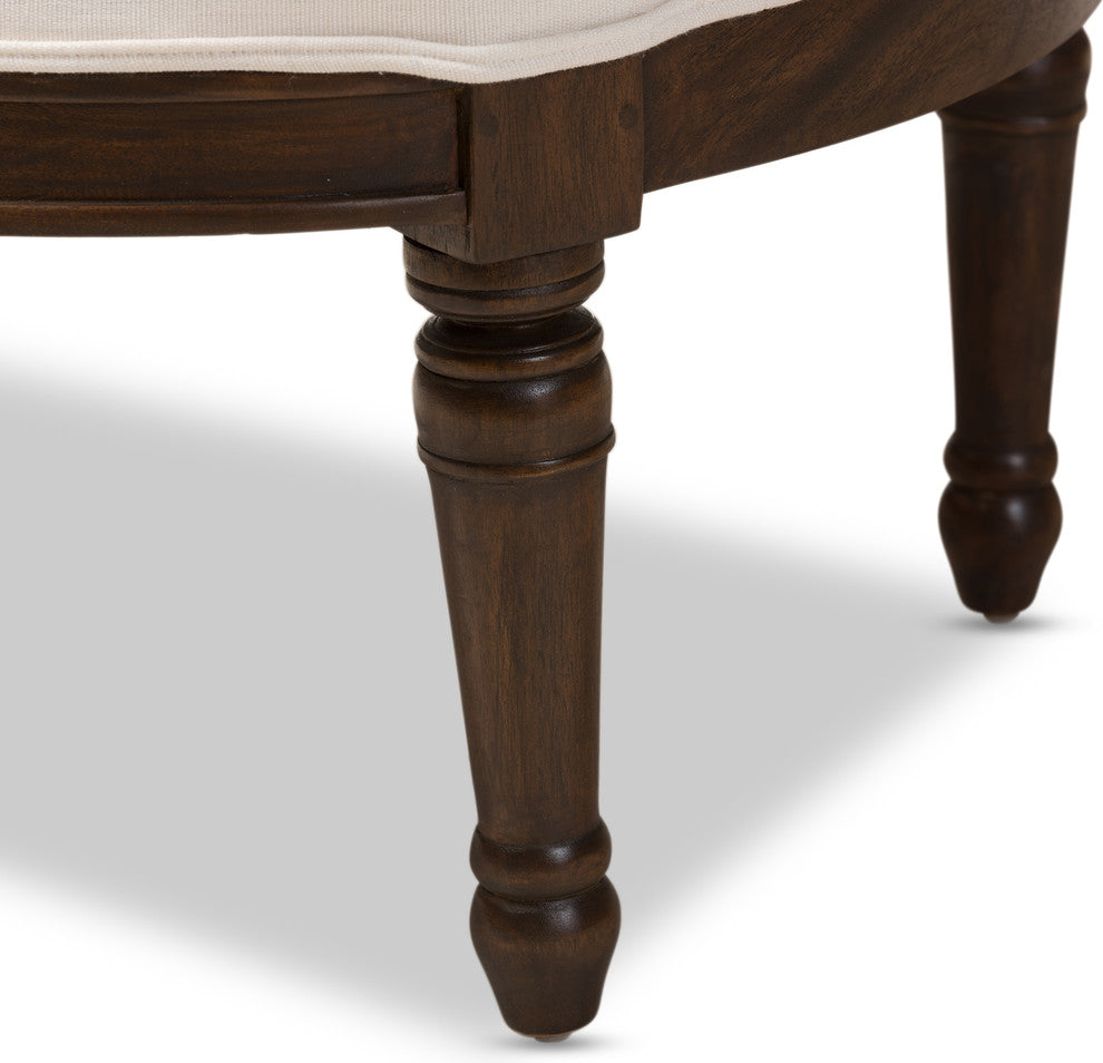 Charlemagne Traditional French Accent Chair, White