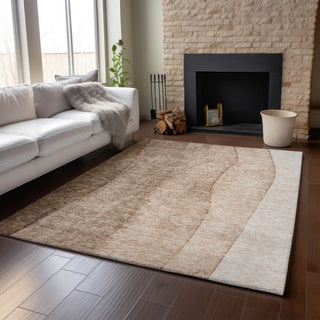 Premium Machine Washable Mayfield AMF690 Brown 3' x 5' Rug