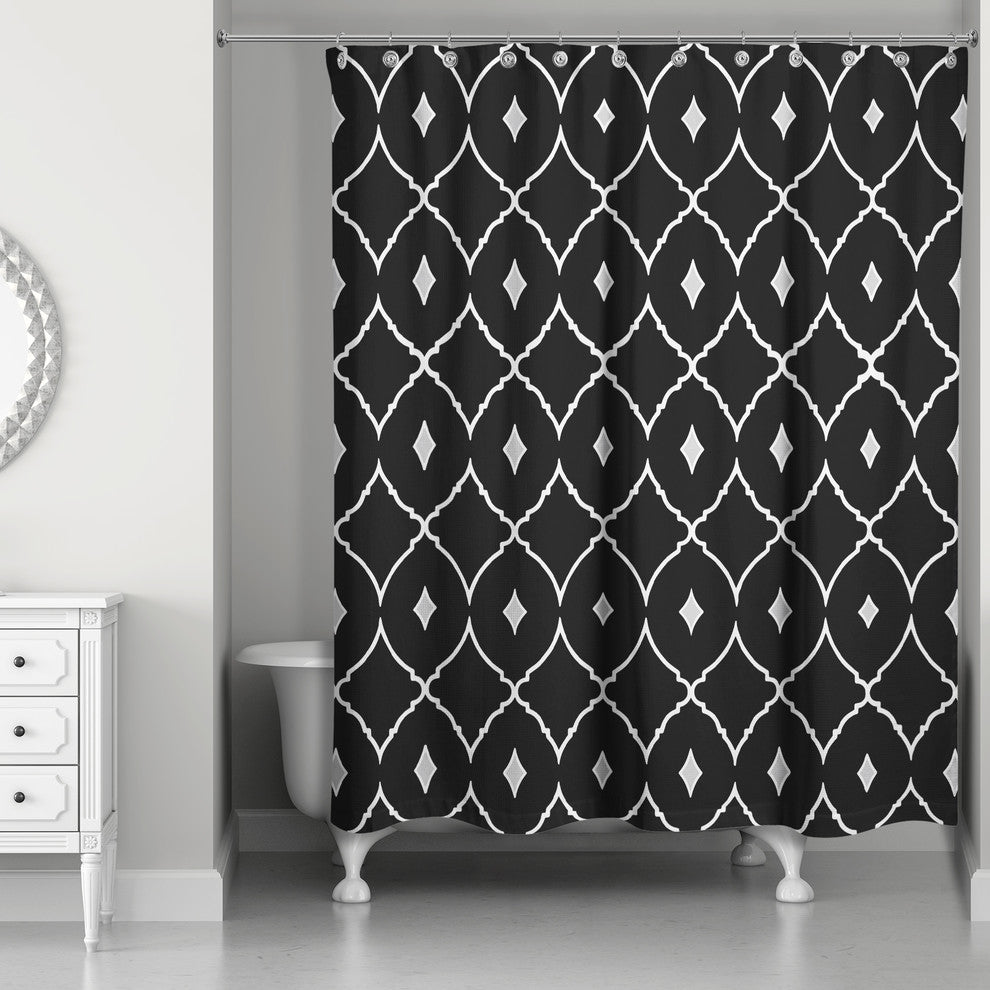 Diamond Shower Curtain, Black