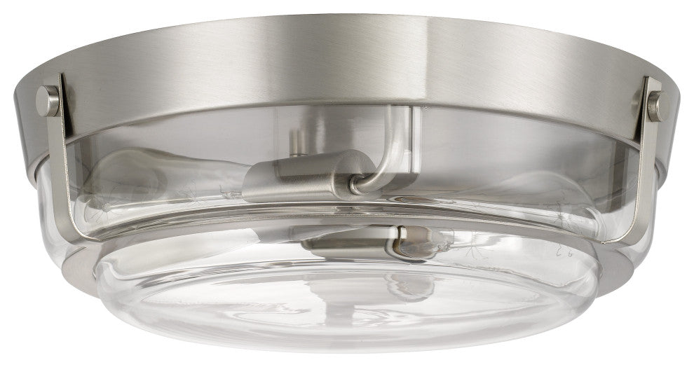 Martin 2-Light Brushed Nickel Finish Flush Mount 13"x13"x4.25"
