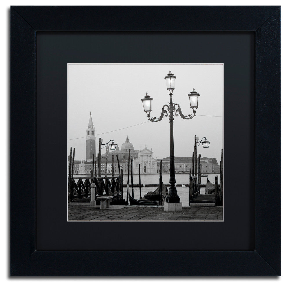 Alan Blaustein ''Venezia IV'' Art, Black Frame, Black Mat, 11x11