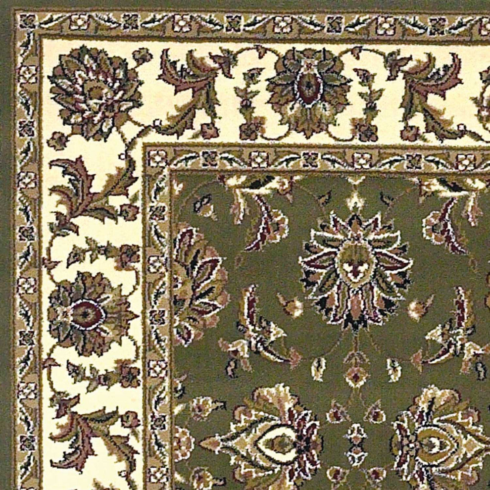 HomeRoots 7' x 10' Polypropylene Green or Ivory Area Rug