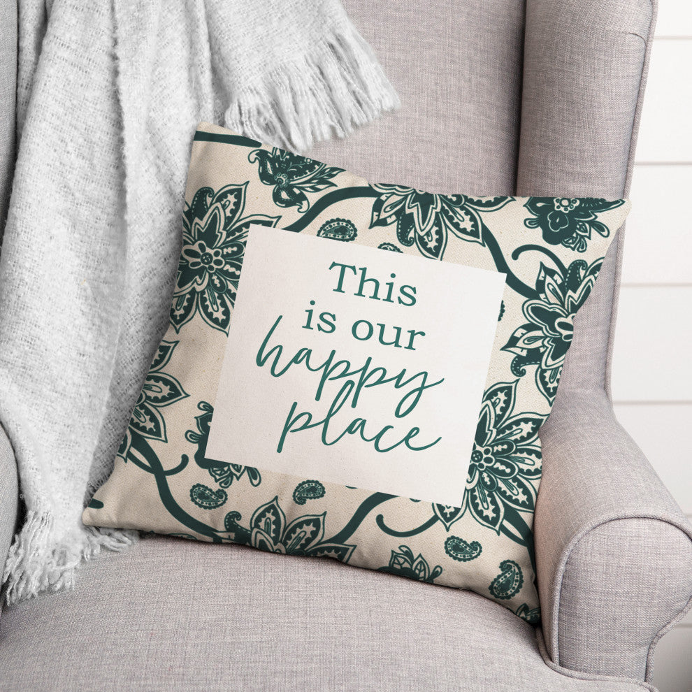Happy Place 18x18 Indoor / Outdoor Pillow