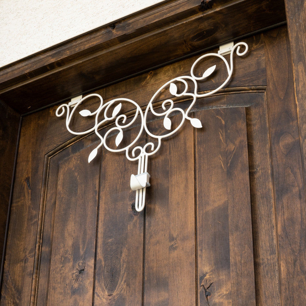Adjustable Wreath Hanger for Door Ivy, White