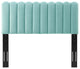 Headboard, King Size, Velvet, Blue, Modern Contemporary, Bedroom Master Suite