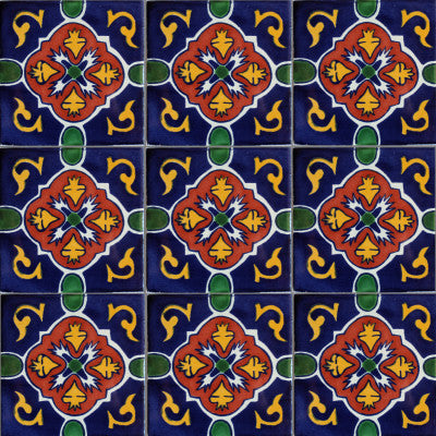 3x3 16 pcs Blue Granada Talavera Mexican Tile