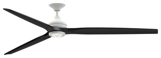 Fanimation Spitfire 84" Fan/LED Light, matte White, Matte White/Black Blades