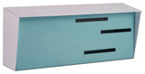 Mid Century Modern Mailbox, White and Robin Egg