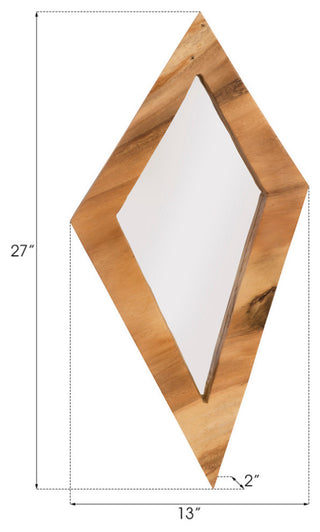Diamond Chamcha Wood Mirror, Large, Natural