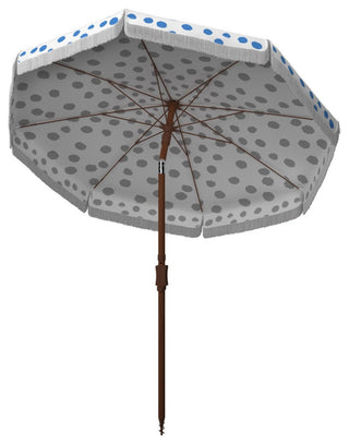 Safavieh Outdoor Sydney 6.5 ft Umbrella White/Light Blue Polka Dot