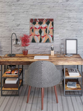"Wild Red" Painting Print on Wrapped Canvas, 32"x32"