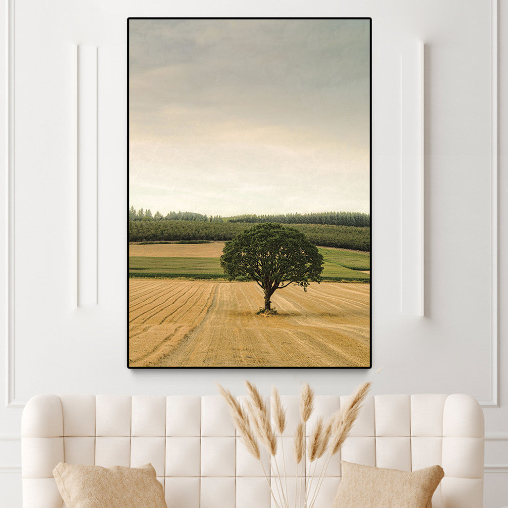 "Lone Tree in an Autumn Field" Oversized Framed Canvas, 60" x 40"
