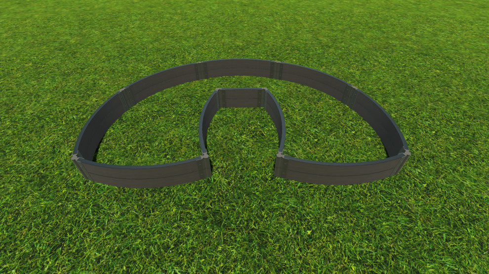 Weathered Wood 'Lucky Horseshoe' 6'x9'x11" Walk-In Curved Raised Garden Bed