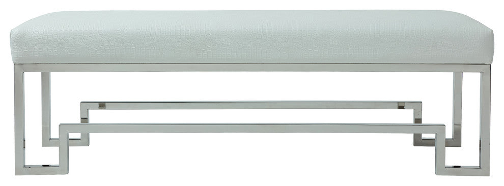 Laurence Bench, Silver and White, Polish Steel