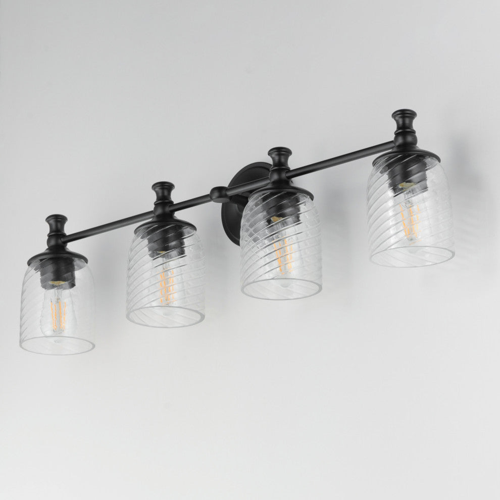 Maxim 21354 Swirl 4 Light 33"W Vanity Light - Satin Nickel