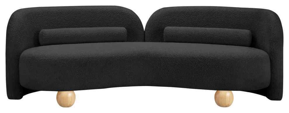 Daphne Upholstered Chair/Loveseat/Sofa, Black, Boucle Fabric, Sofa