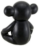 Glossy Black Ceramic Teddy Bear Statue 6 Inch