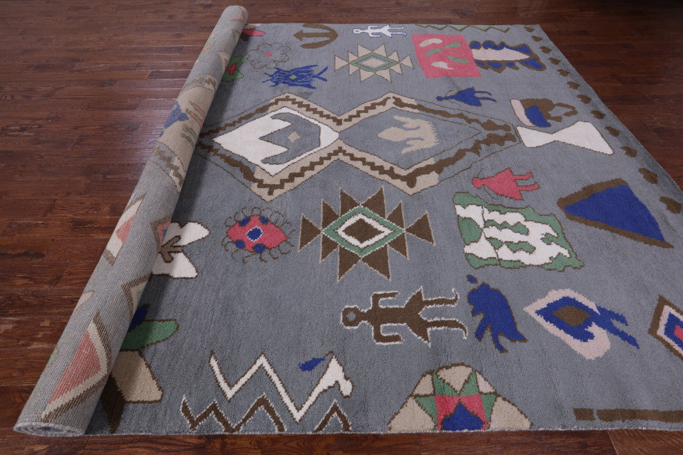 Hand Knotted Moroccan Wool Rug 10' 2" X 14' 1" - Q13113