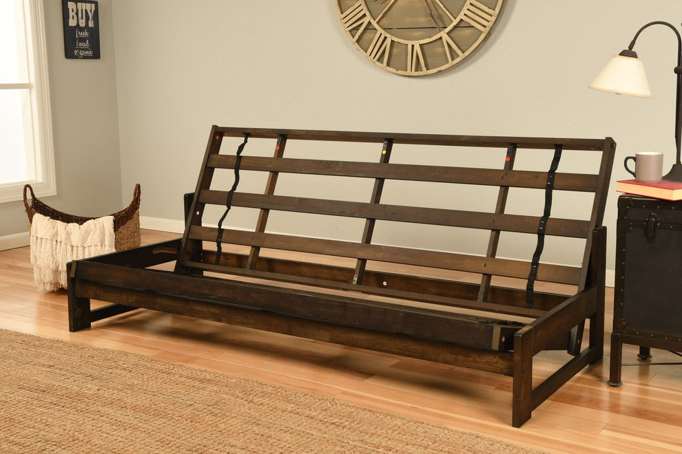 Rowan Frame, Reclaim Mocha Finish, Suede Blue Mattress