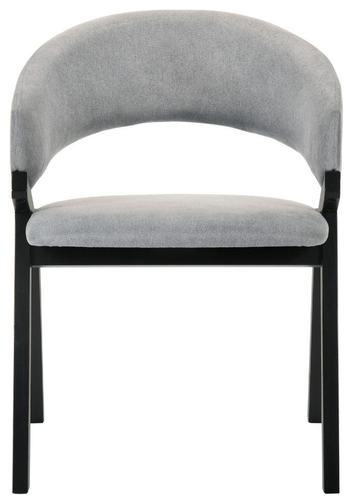 Arcadia and Talulah Round and Wood 5-Piece Dining Set, Gray and Black, 48"