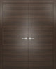 French Double Doors 60 x 84 with Frames Hardware| Planum 0010 Chocolate Ash