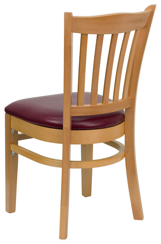 Wood Restaurant Chair, Burgundy