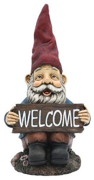 Resin Welcome Gnome, 14"