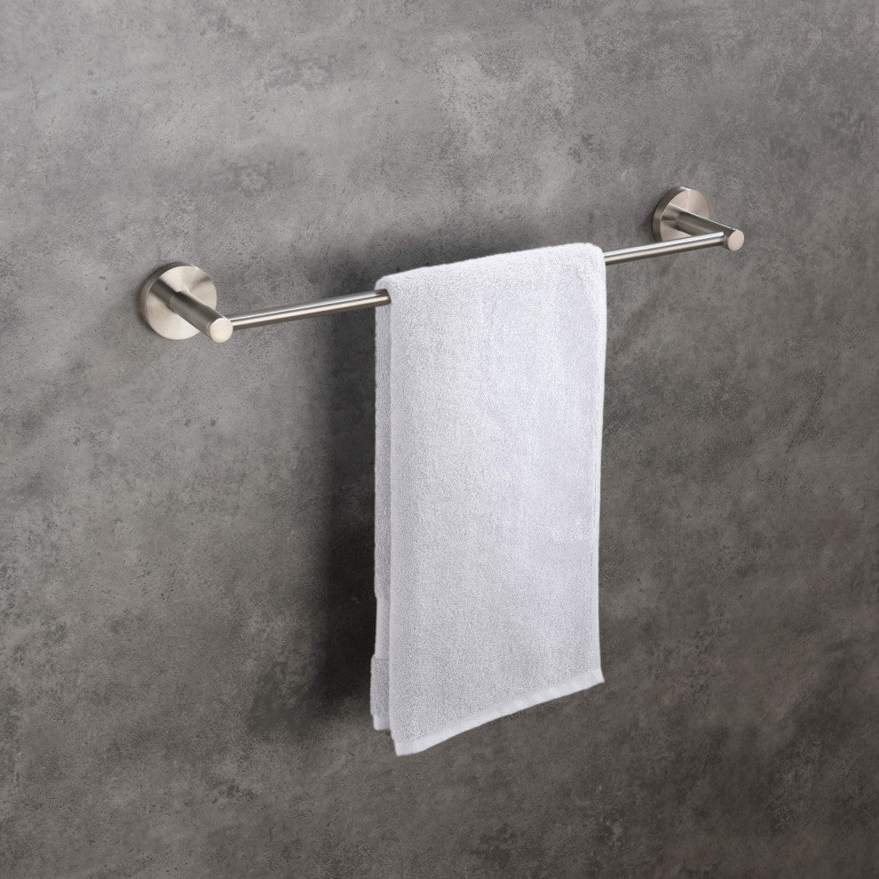 Circular Bathroom 18" Towel Bar, Brushed Nickel