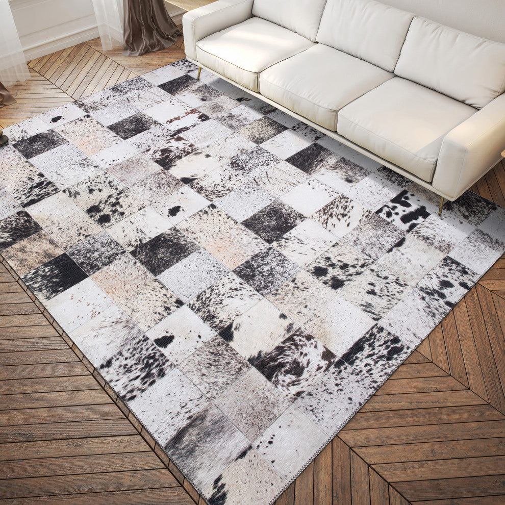 Indoor/Outdoor Stetson SS10 Marble Machine Washable 3' x 5' Rug