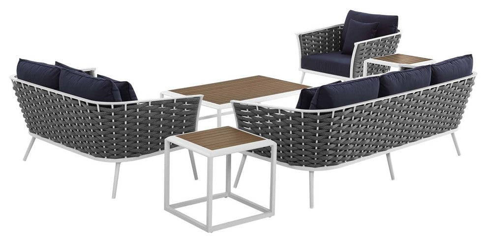 Stance 6 Piece Outdoor Patio Aluminum Sectional Sofa Set