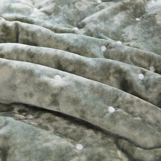 Velvet Dreams Light Green Plush Diamond Tufted Bedspread, 18x18, 2-Pack