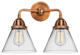 Large Cone Bath Vanity Light, Antique Copper, Clear, Clear