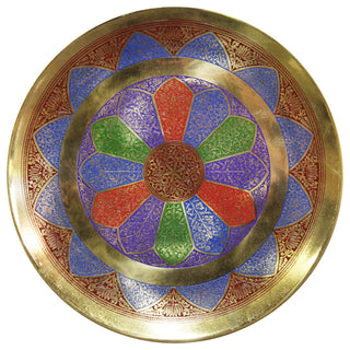 Natural Geo Abstract Multicolored Decorative Brass Accent Plate