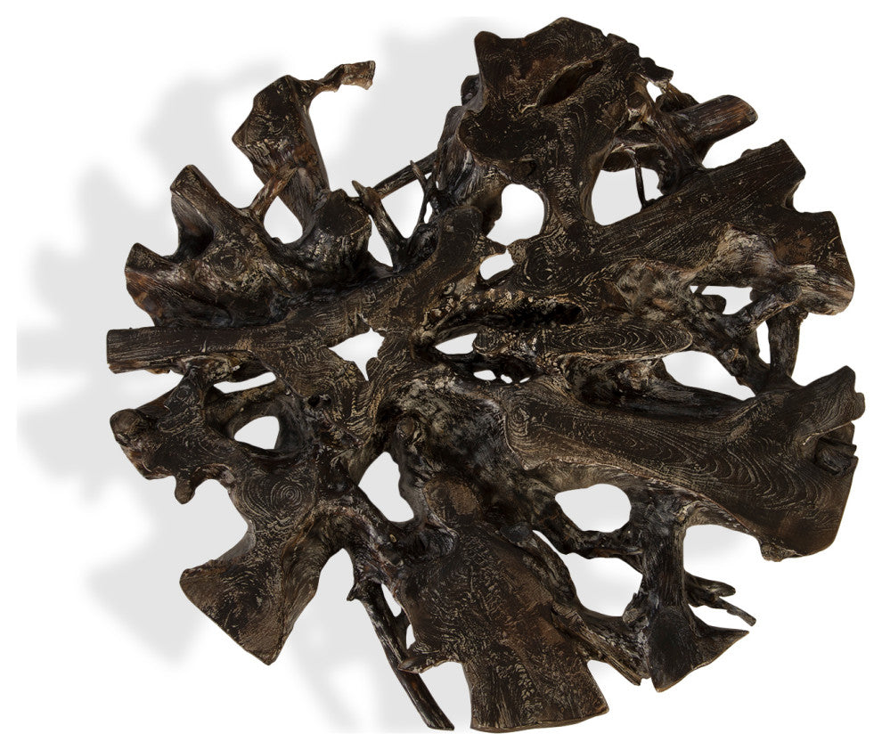 Round Top Coffee Table, Black Wash