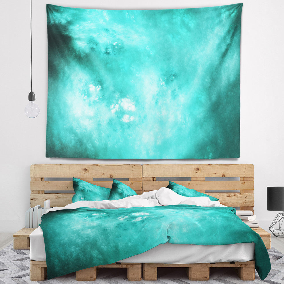 Blur Blue Sky with Stars Abstract Wall Tapestry, 80"x68"