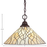 1-Light Chain Hung Pendant, Dark Granite/Sandhill Art