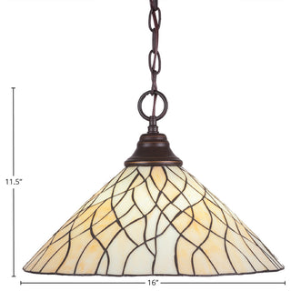 1-Light Chain Hung Pendant, Dark Granite/Sandhill Art