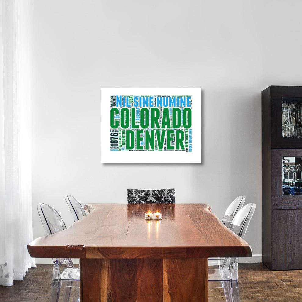 "Colorado Word Cloud Map" Fine Art Print
