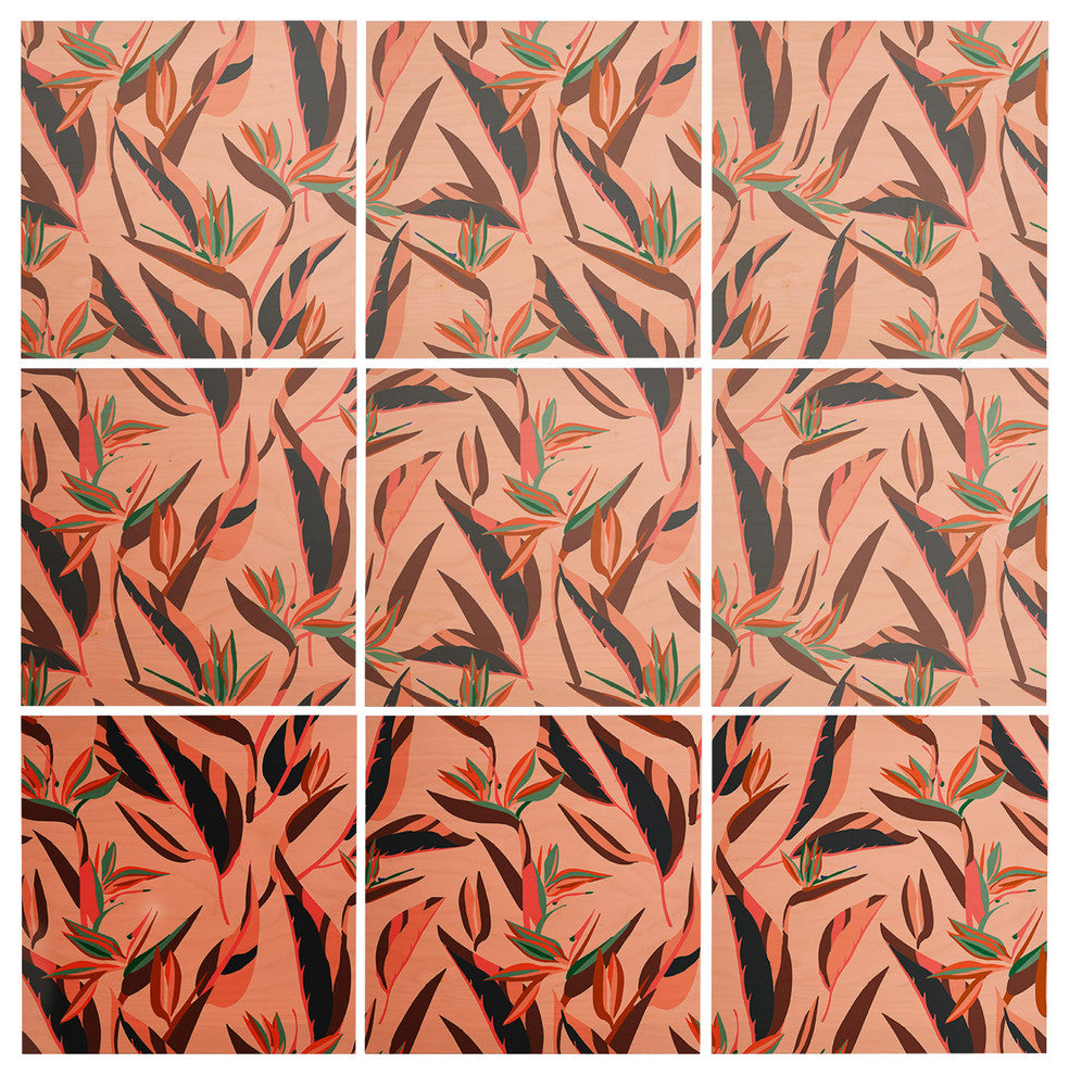 Holli Zollinger Anthology of Pattern Elle Bird of Paradise Pink Wood Wall Mural