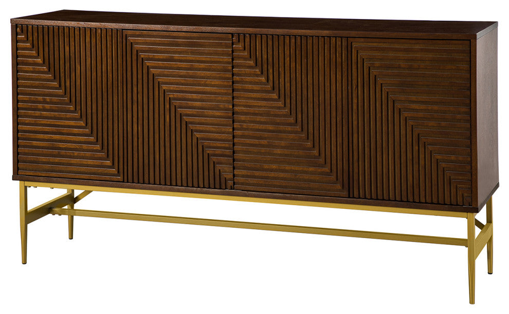 Julian Contemporary 4 Door Sideboard, Walnut
