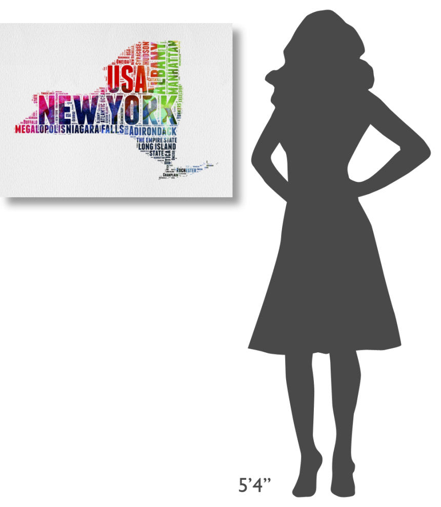 "New York Watercolor Word Cloud" Fine Art Print