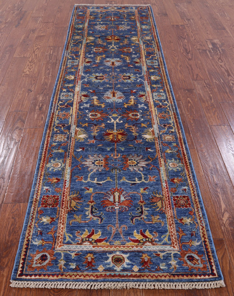 2' 9" X 10' 0" Handmade Persian Tabriz Wool Runner Rug Q8381
